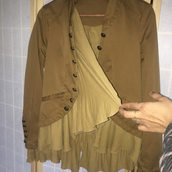 Free People Olive/Mustard Blazer - Picture 4 of 6